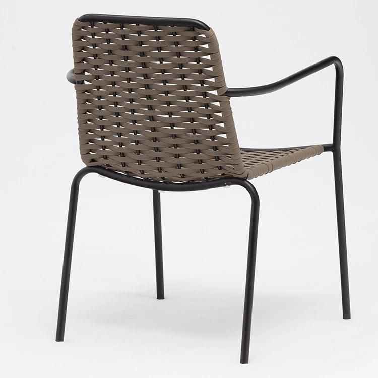 Durable Stacking Nordic Garden Metal Iron Rope Chairs for Outdoor