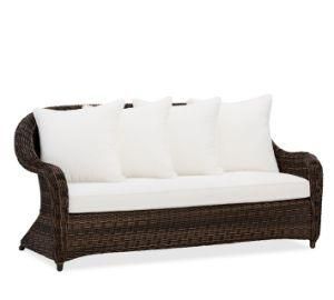 Garden Rattan Wicker Furniture Roll Arm Bench Sofa Set