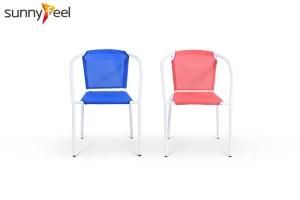 Outdoor Backyard Textilene Steel Frame Stackalbe Chair