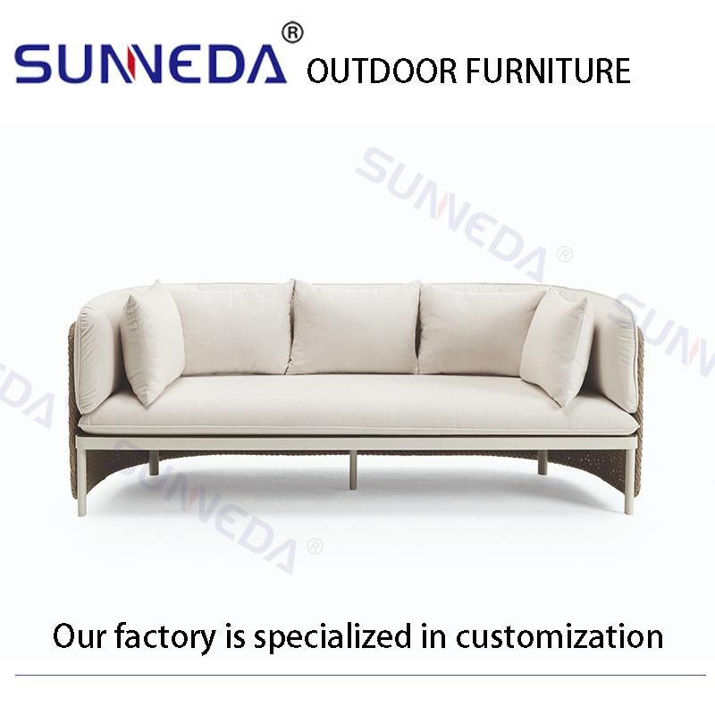 Factory Directly Sell Aluminium Alloy Metal PE Rattan Outdoor Sofa Furniture