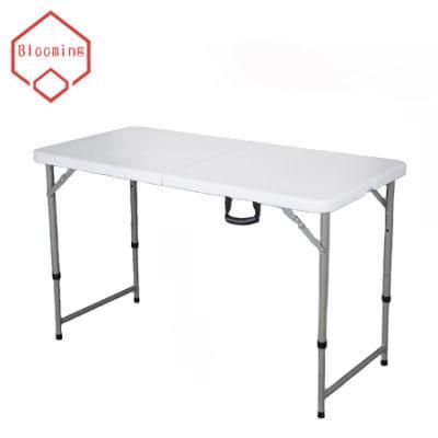 4 Foot White Rectangle Plastic Folding Table for Outdoor Events