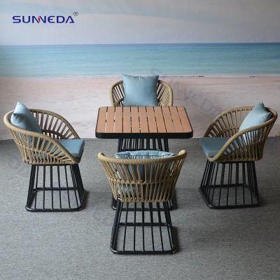 China Leisure Waterproof Round Rattan Grarden Outdoor Furniture Rope Chair Set