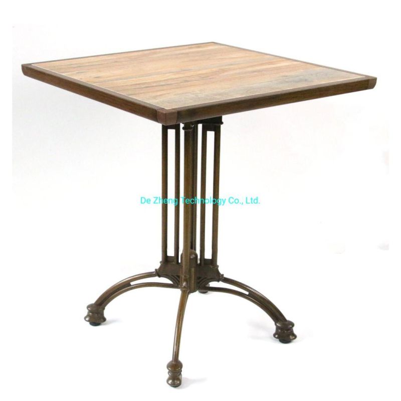 Garden Outdoor Furniture Luxury Ceramic Cast Aluminum Roman Base Restaurant Bistro Table Furniture