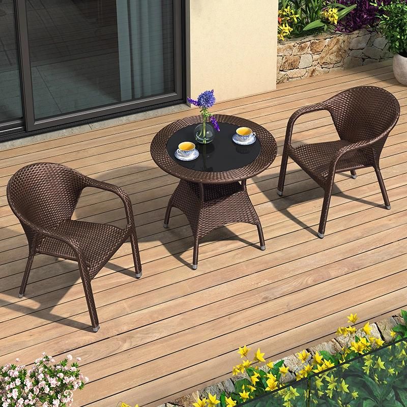 Outdoor PE Rattan White Color Hotel Dining Furniture