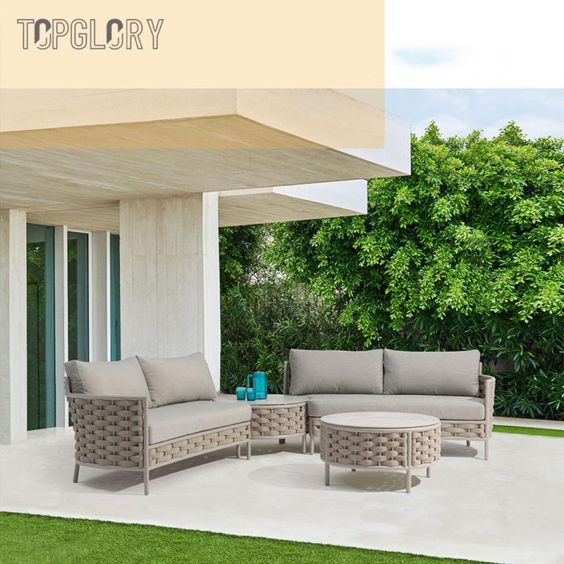 Hotel Villa Resort Modern Patio Furniture Garden Outdoor Patio Aluminum Rope Lounge Sofa