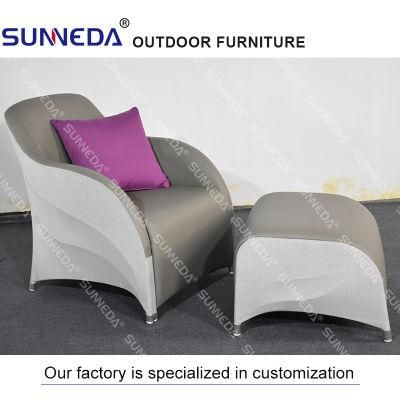 Loose Furniture Outdoor Office Leisure Fabric PU Sofa with Ottoman