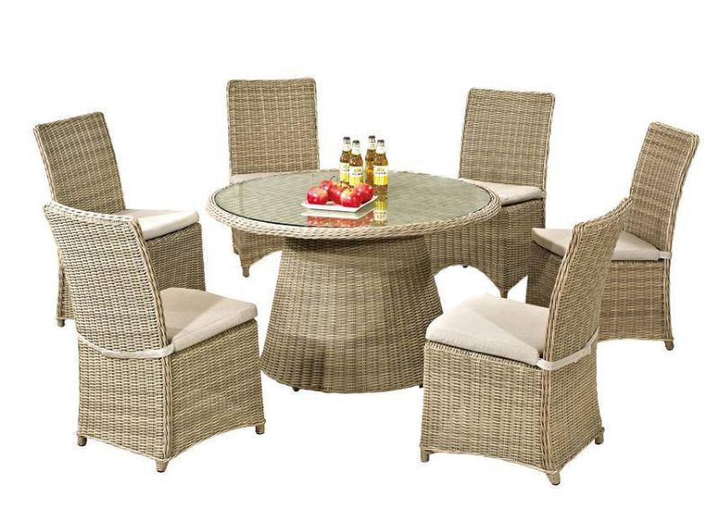Rattan Furniture Outdoor Dining Round Table and Chair Set