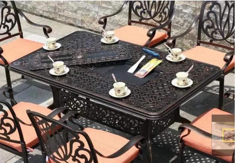 China Factory Directly Selling Patio Outdoor Furniture Cast Outdoor Patio Chair 8+1 Set for Outdoor Leisure