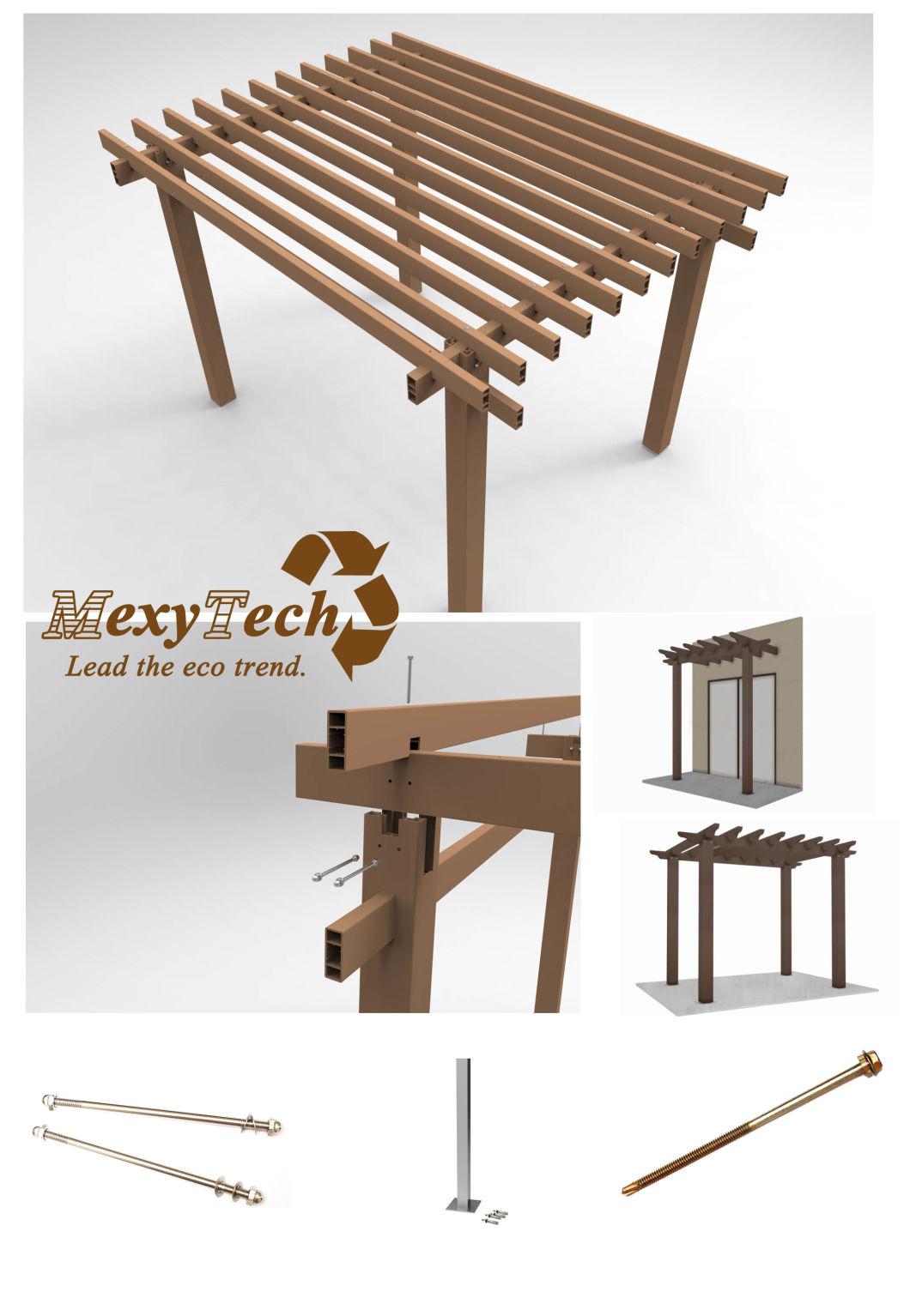 Foshan Manufacturer Customized Outdoor Garden Decorative WPC Pergola Gazebo Steel Structure