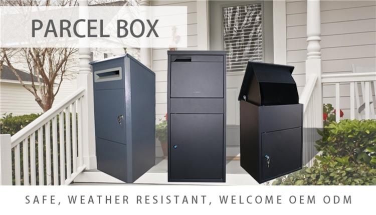 Lockedd Parcel Size Mailbox with Post Residential Big Mail Drop Box at Porch