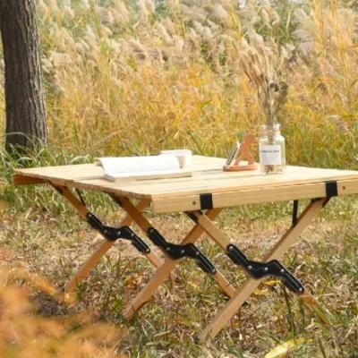 Custom Wooden Portable Folding Camping Wood Roll Table for Beach