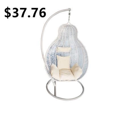 Comfortable Patio Wicker Outdoor Garden Hanging Rattan Swing Chair Headrest