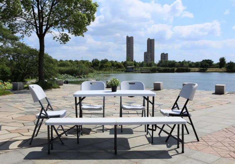 4FT Folding in Half Table in Adjustable and Storage Foldable Catering Table