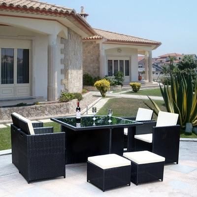 Villa Hotel Outdoor Garden Rattan Table and Chair Household Furniture