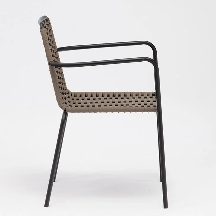 Durable Stacking Nordic Garden Metal Iron Rope Chairs for Outdoor