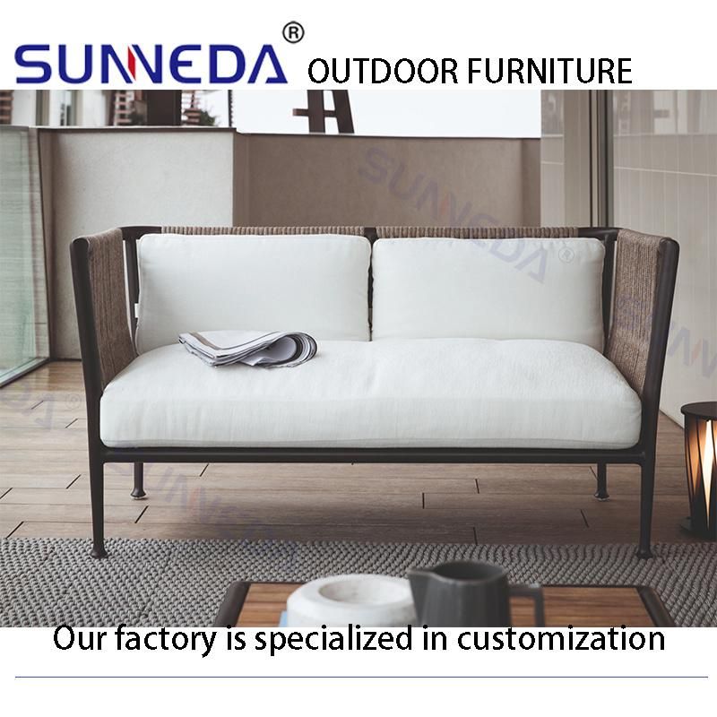 Aluminum Frame Garden Furnitures Woven Rattan Wicker Soft and Comfortable Sofa Sets