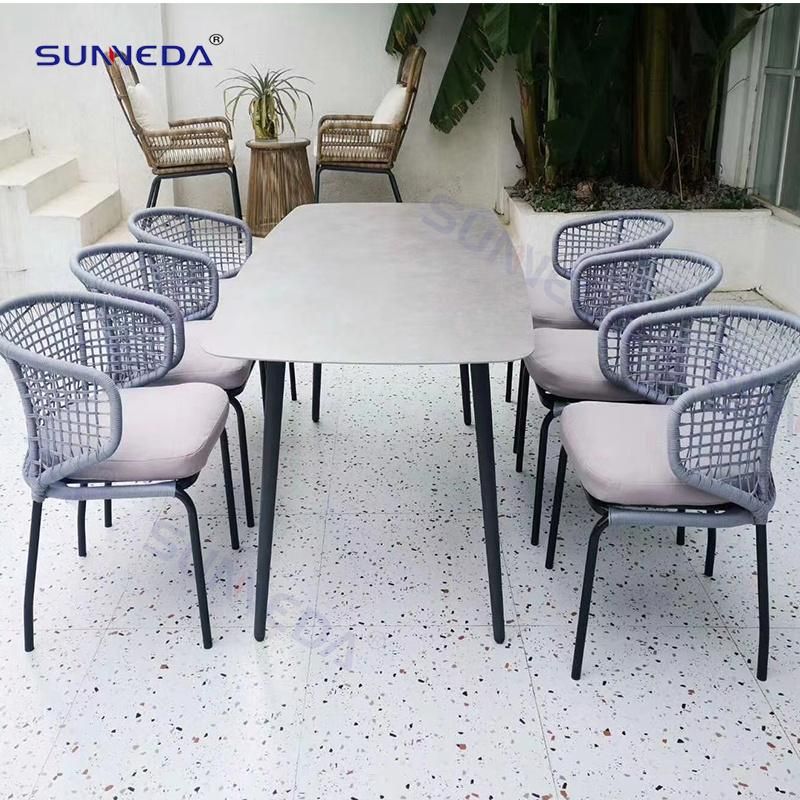 Lounge Balcony Minimalist Knock-Down Construction Table with Sintered Stone
