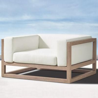 New Design Garden Furniture Teak Wood Outdoor Patio Wicker Leisure Chair Low Back Lounge Chair