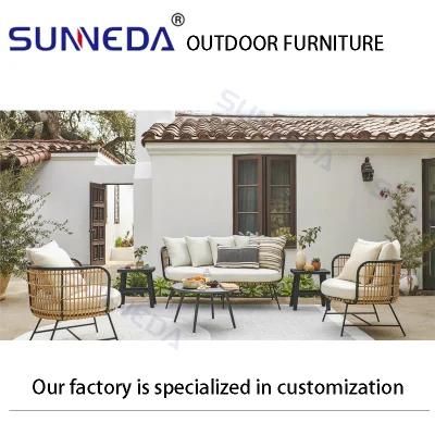 Modern Garden Sets Outdoor Furniture Meeting Rattan Leisure Chair Sofa Suits with Table