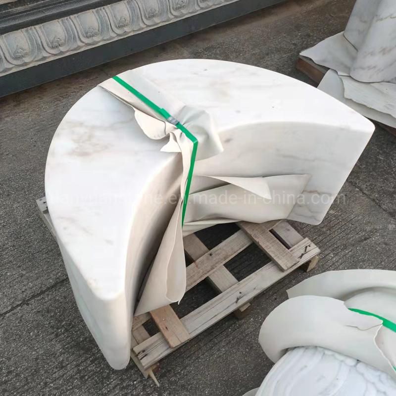 Handmade Granite Stone Outdoor Garden Decorative Curve Polish Bench Chair for Landscape