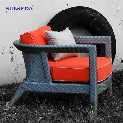 Stability Structures Aluminum Frame and PE Rattan Garden Patio Single Sofa