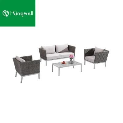 All Weather Patio Furniture Outdoor Modern Garden PE Rattan Sofa Set with Coffee Table Used on Hotel