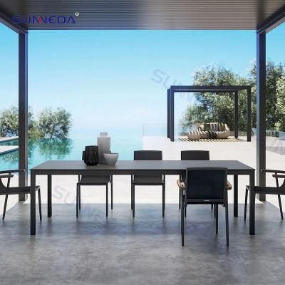 Aluminum Frame with Teak Wood Armrest All Weather Outdoor Chair