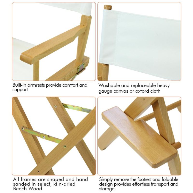 Foldable Wood Portable Camping Fishing Folding Director Makeup Chair