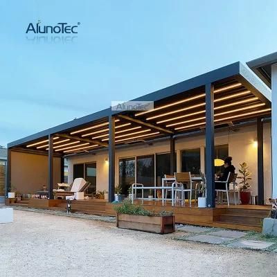 AlunoTec Wholesale Waterproof Backyard Motorized Louver System Gazebo Pergolas Design Aluminum Pergola