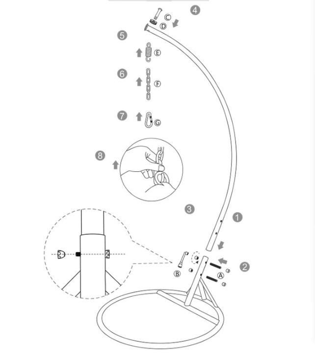 Lifting Chair for Balcony in Recreation Room Maple Leaf Type Hanging Swing Chair