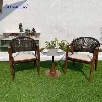 Commercial Garden Table Set with Hand-Painted Imitation Wood Grain