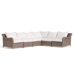 Garden Rattan Wicker Furniture Square Arm L Shape Lounge Set