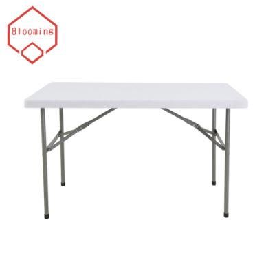 122cm White Plastic Rectangle Folding Dining Table for Outdoor Use