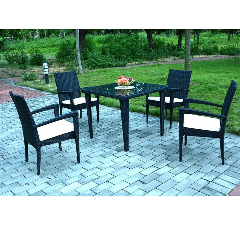 Popular 6 Seater Garden Outdoor Rattan Furniture Wicker Dining Set Table Chair