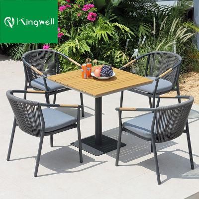 Teak Wood Dining Table Set Outdoor Garden Patio Aluminum Furniture for Dining Room