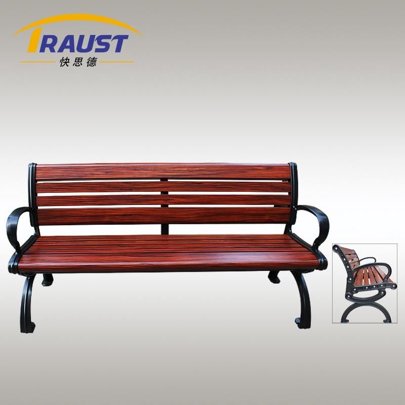 Aluminum Antique Park Bench, Public Seating Metal Bench with Back