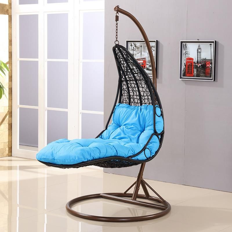 Outdoor Home Garden Hanging Wicker Rattan Metal Leisure Swing Chair