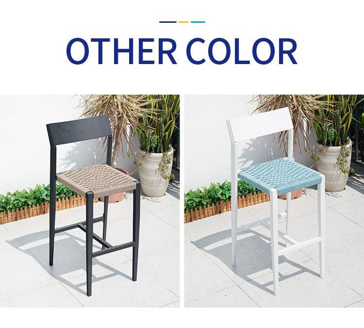 Vangarden Aluminum Rope Woven Garden Outdoor Bar Chair