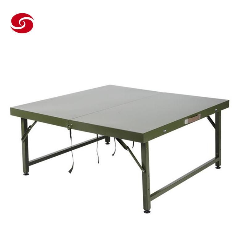 Army Green Tactical Military Outdoor Camping Traveling Solider Durable Steel Folding Table