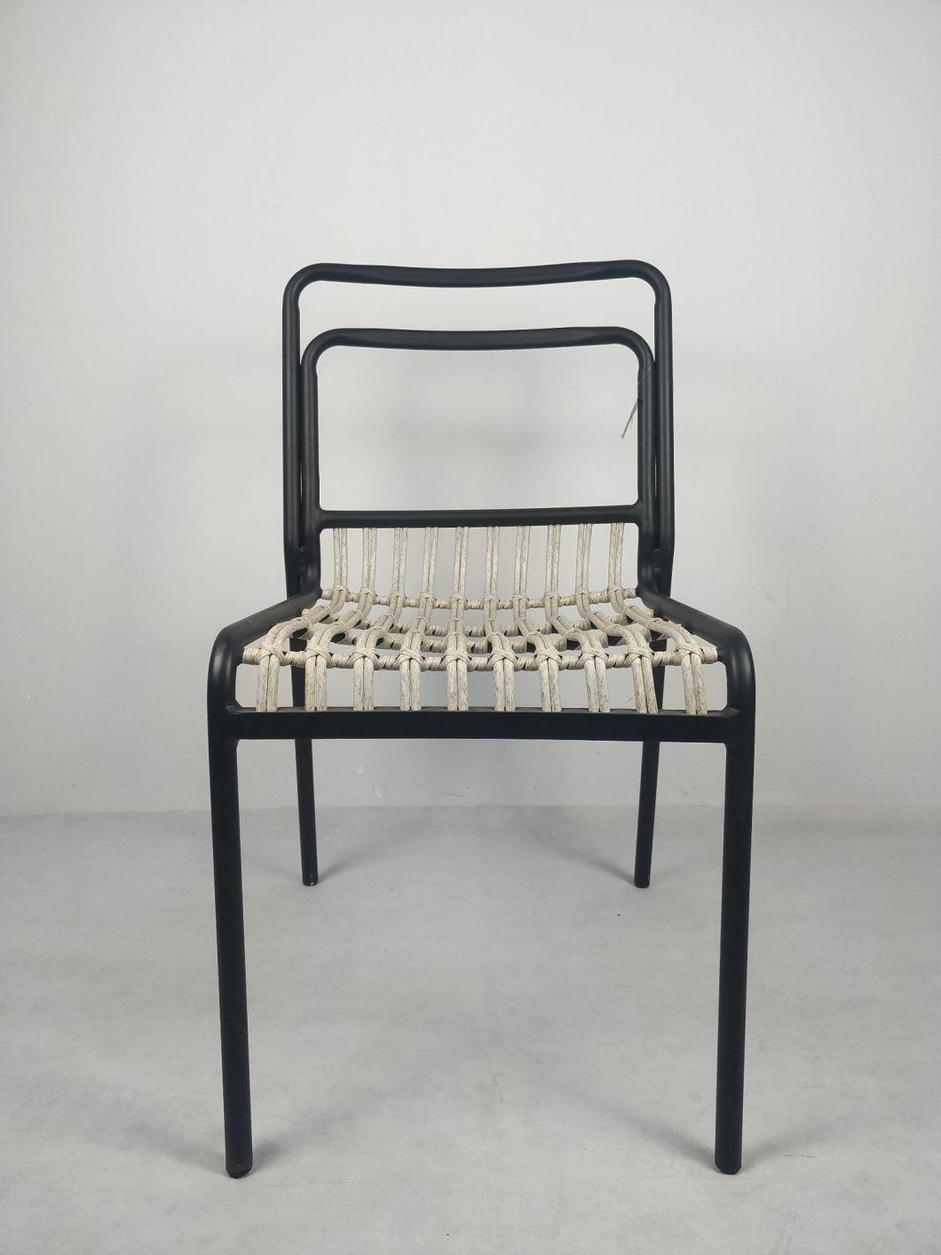 Modern Outdoor Furniture Stackable Rattan Chair Waterproof Garden Furniture for Restaurant Used