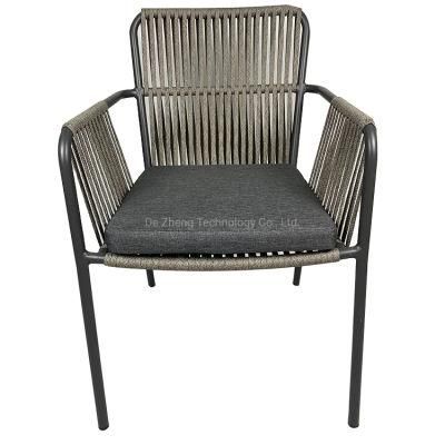 Garden Outdoor Restaurant Rope Chair for Hotel Dining with Waterproof Cushion