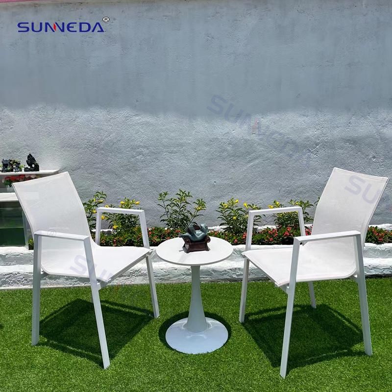 Outdoor Lawn Easy-Cleaning Dining Set with Sinterd Stone Table Top