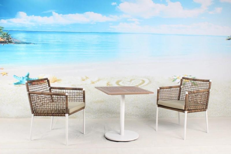 2 Seater Rattan Table and Chair Aluminium Frame Weave Rattan Outdoor Furniture