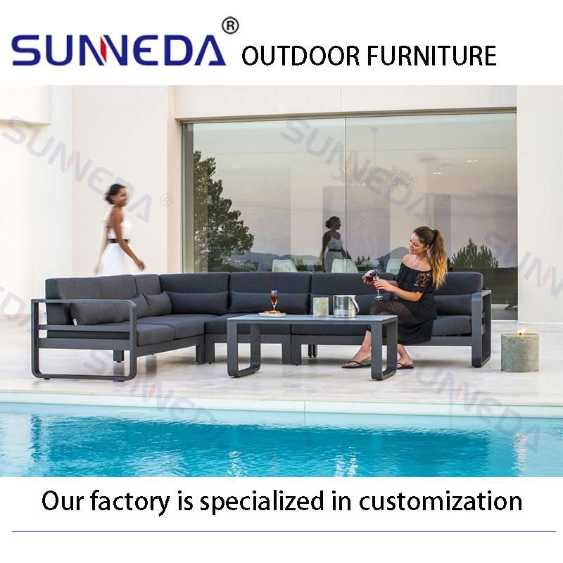 Modern Aluminum Outdoor Patio Furniture Sofa and Table Set Garden Sofa Furniture