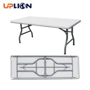 Uplion 6FT Restaurant Dining Table for Wedding Event Catering White HDPE Rectangle Plastic Folding Table