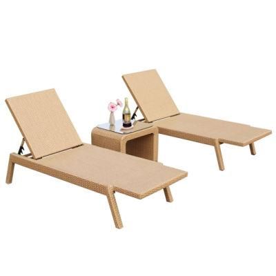 Outdoor Rattan Bed Lounge Chair Folding Beach Single Hotel Swimming Pool Balcony Hotel Villa Open Air