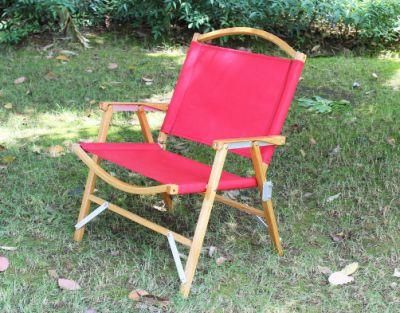 Wooden Canvas Folding Camping Garden Wood Chair with Armrest