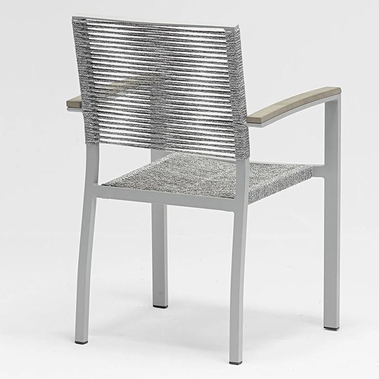 China Products Manufacturers out Door Patio Garden Furniture Chairs White Color with Plywood Armrest