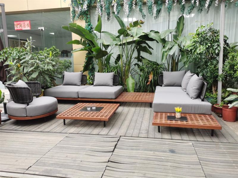 Modern Style Garden Outdoor Patio Outdoor Wooden Furniture Sofa Set