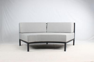Leisure Garden Curved Bench Sofa Outdoor Furniture with Soft Cushion